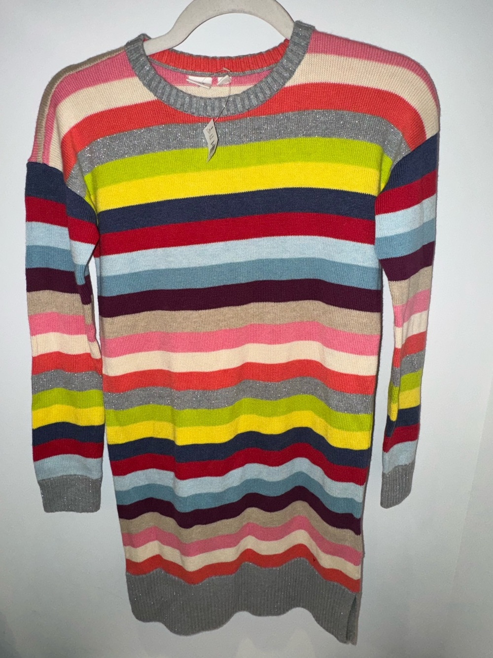 NWT Girls Gap Crazy Stripe Rainbow Striped Sweatwer Girls XL Size 12